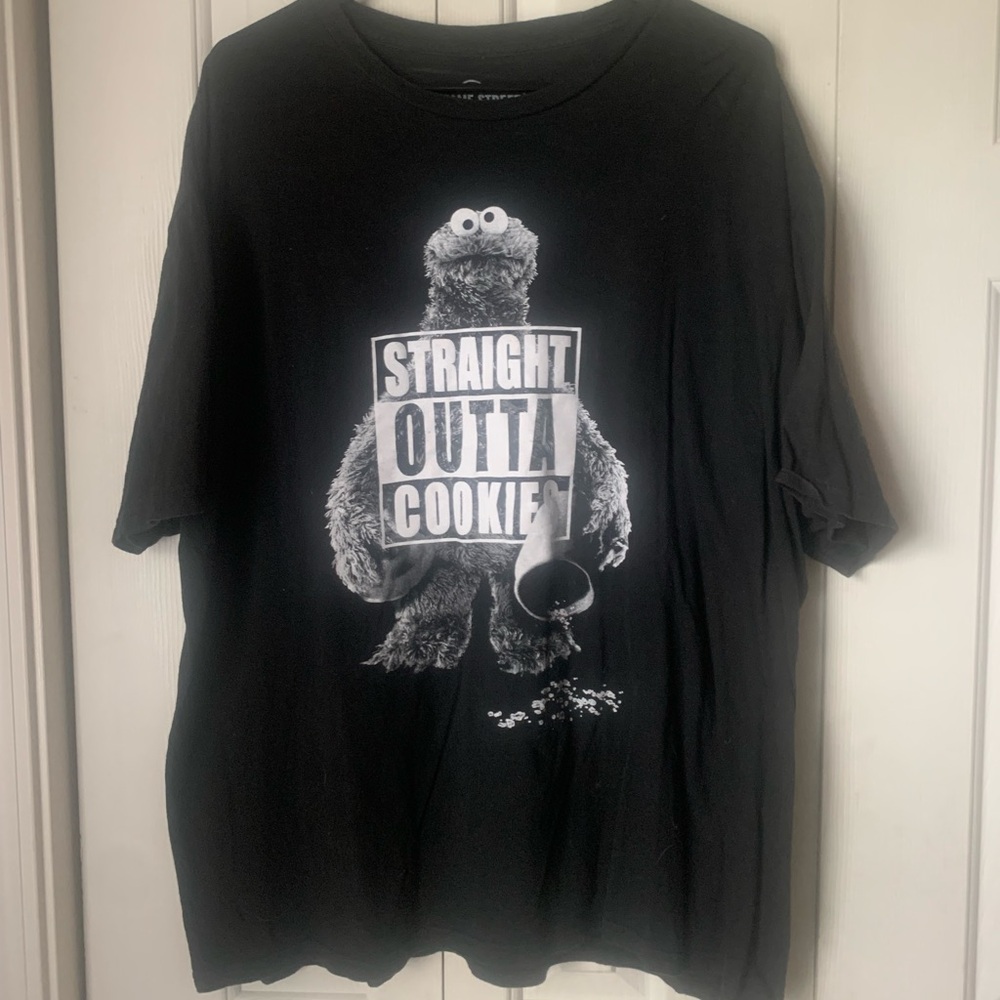 Cookie Monster Straight Outta Cookies Short Sleeve T Shirt 2 XL